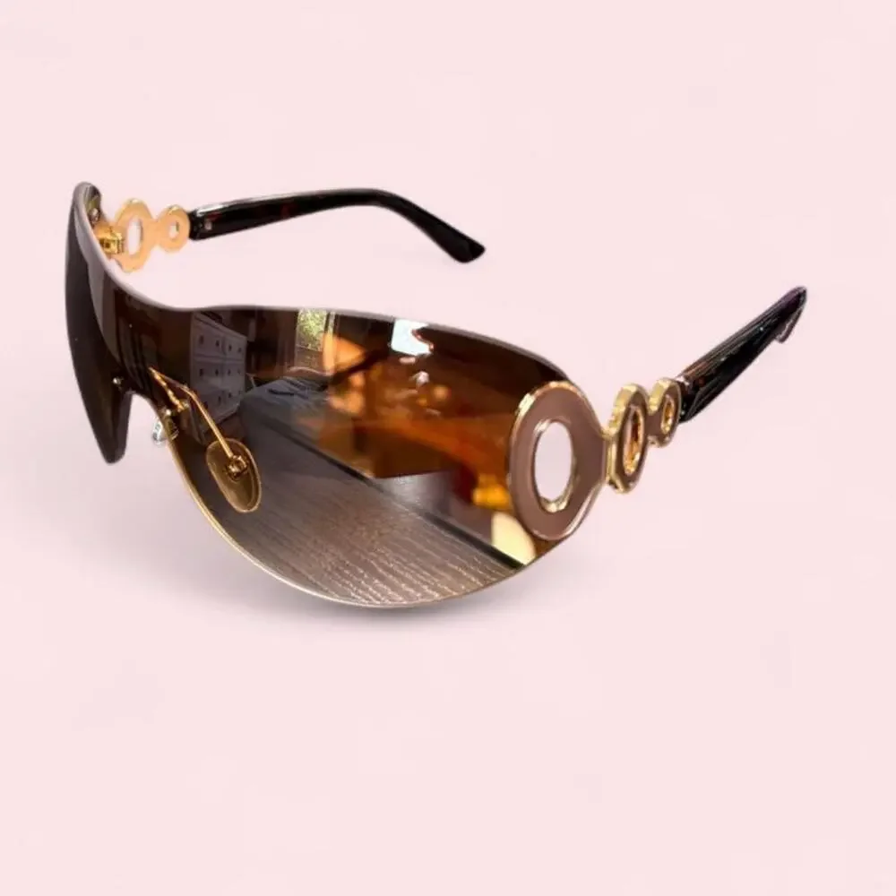 Y2k oversized shield sunglasses with